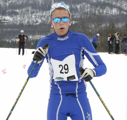 Salangen- jenta Kathrine Kvernmo ble fredag nordnorsk mester på ski. FOTO: JON HENRIK LARSEN