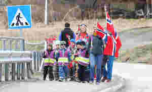 Øvde på 17.mai-tog