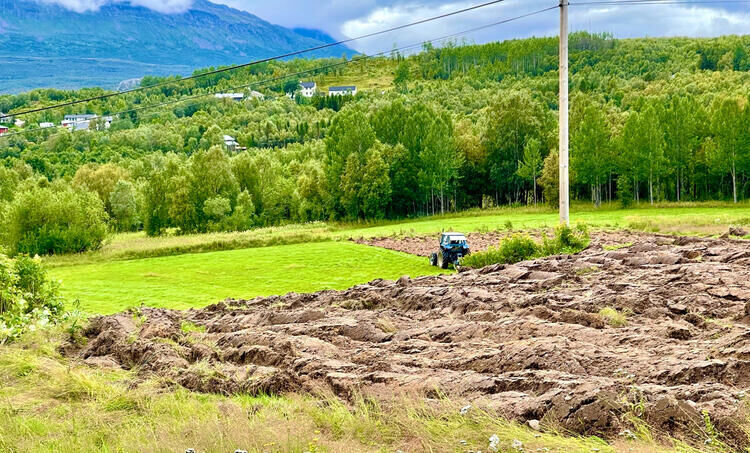Her på jordet ved Salangsverket har bonden nå pløyet og gjort klart for neste års vekst. FOTO: JON HENRIK LARSEN