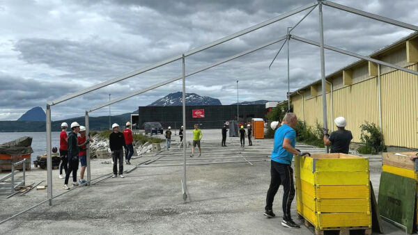 Festivalområdet under oppbygging