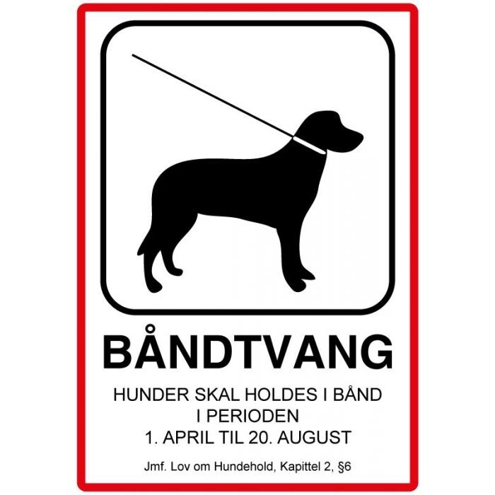 Fra og med 2.påskedag er det båndtvang på alle hunder i Norge.