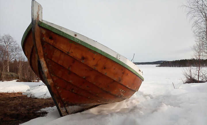 BÅT: Denne trebåten fikk Seljemo. Den hadde tilhørt hans oldefar som stammet fra Salangen. FOTO: PRIVAT