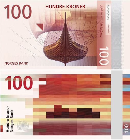 Norges Bank har i disse dager bestemt seg for å ta utgangspunkt i to ulike motiver til sin nye serie med pengesedler. FOTO: NORGES BANK