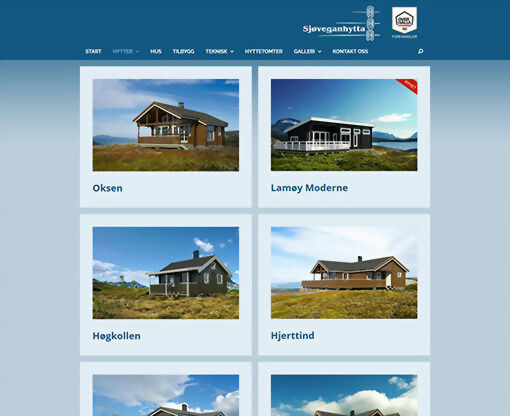 Slik ser de nye nettsidene til Sjøveganhytta ut. Sidene ble lansert i forrige uke.