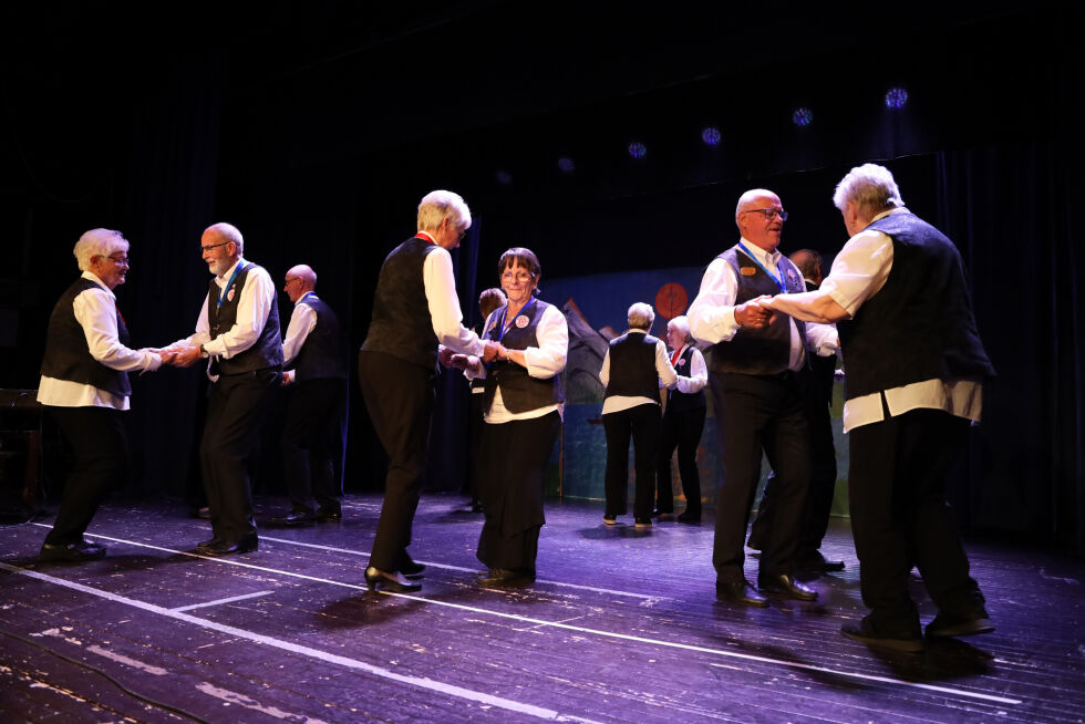 Ibestad gladans feirer i år 15 års jubileum. Lørdag danset de for de andre eldre i Ibestad kommune.
 Foto: Jon Henrik Larsen