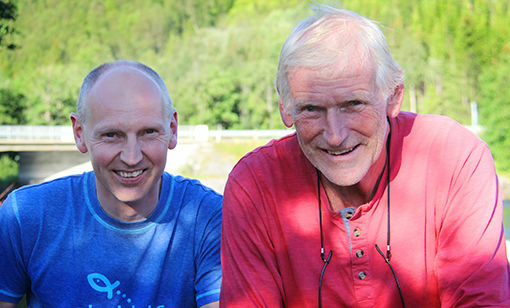 Tor- Arne Chruickshank (t.v.) og Børge Ytterstad inviterer til elvejazz lørdag 6. august i Elvelund Camping. FOTO: PER ASBJØRN GUNDERSEN