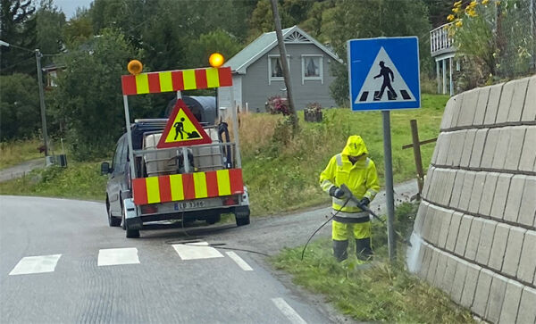 Rydder langs veikanten