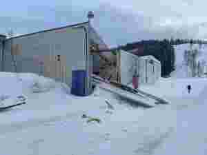 Taket gav etter for snøen