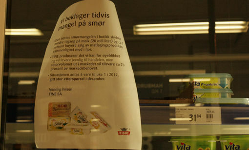 Butikkene i Salangen er fortsat fri for smør. FOTO: GRY MALIN MYRLAND