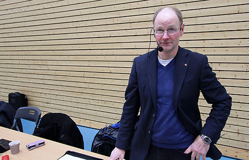 Ordfører Bernhardt Halvorsen var veldig fornøyd med møtet i Lauvhallen onsdag. FOTO: PER ASBJØRN GUNDERSEN