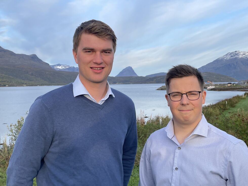 Simon Løvhaug (t.v) og Mathias Jenssen (t.h) blir den nye politiske ledelsen i Salangen som ordfører og varaordfører i den kommende fireårs perioden.