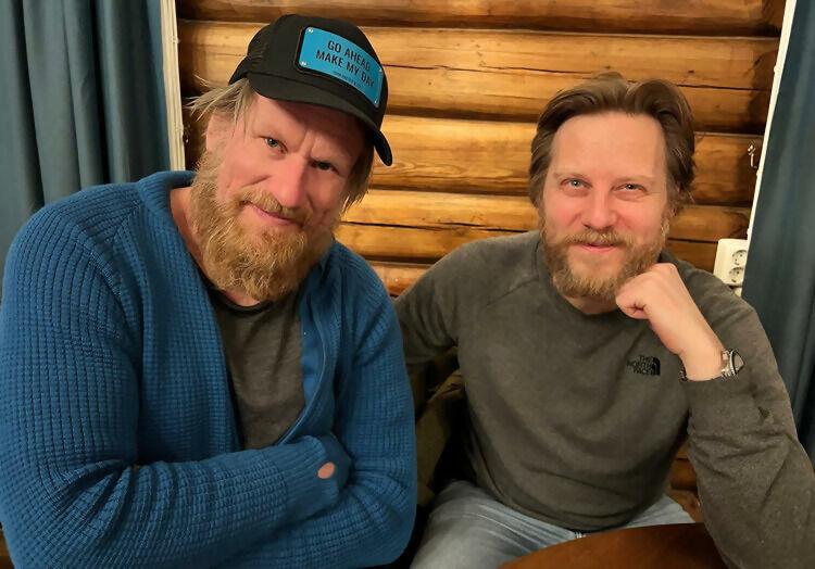 Rune Temte (t.v) og Anderz Eide (t.h) er begge skuespillere i Nils Gaups kommende storfilm