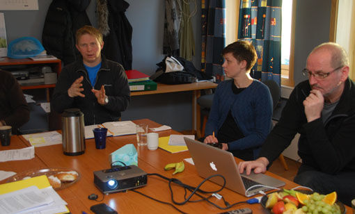 Bjørn Nordmo, Ane K. Haugen og Jøran G. Berthinussen er blant dem som jobber med tilflytterkontoret. FOTO: KARIN SWART-DONDERS
