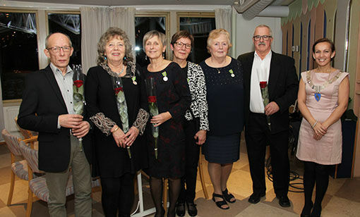 Fra venstre: Thomas Karl Øvervatn, Anne-May Johansen, Kari Evensen Normann, Liv Jorunn Olsen, Astrid Isaksen og Tore Ratkje. FOTO: JON HENRIK LARSEN