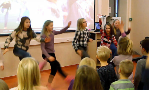 Dette er andre året at Salangen skole deltar på Bli med aksjonen til NRK-Super, som arrangertes for første gang i 2010. FOTO: PER ASBJØRN GUNDERSEN